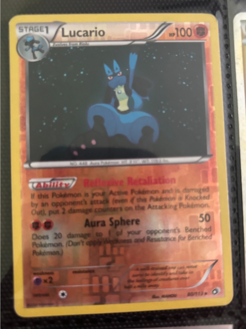 Pokemon Lucario Legendary Treasures RH Trading Card - Blue, Yellow
